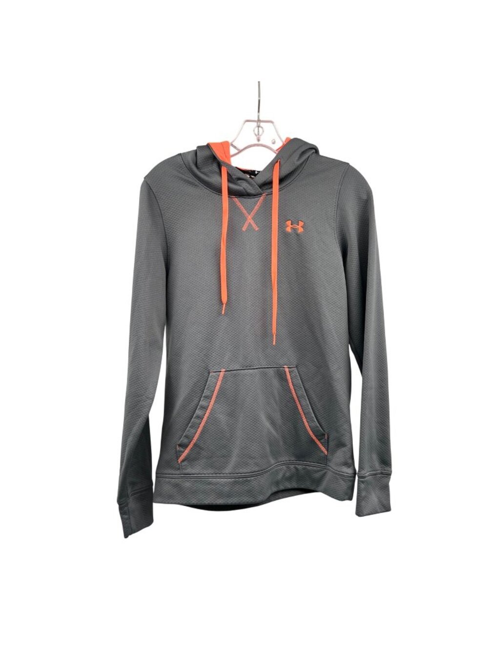 Under Armour Womens Pullover Hoodie Loose Fit Gray/Coral Size Small - Picture 1 of 9